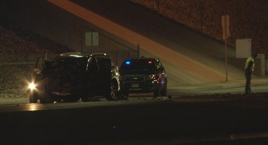 Two people are dead following an overnight crash involving a stolen vehicle in Henderson.  Nevada Highway Patrol responded to the fatal crash at 3:36 a.m. on South Pecos Road near the 215 Beltway. Trooper Travis Smaka said a stolen Toyota Rav4 was traveling northbound on Pecos Road approaching the 215 at a high rate of speed.