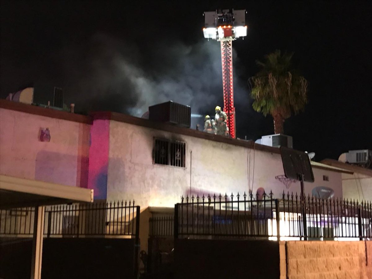 Crews put out a fire that sparked in a townhome just east of the Las Vegas Strip Monday night, according to a fire official. Deputy Chief Jeff Buchanan said in a statement that the Clark County Fire Department responded to a report of a fire in the 3900 block of Palos Verde Street, near Paradise and Flamingo roads.