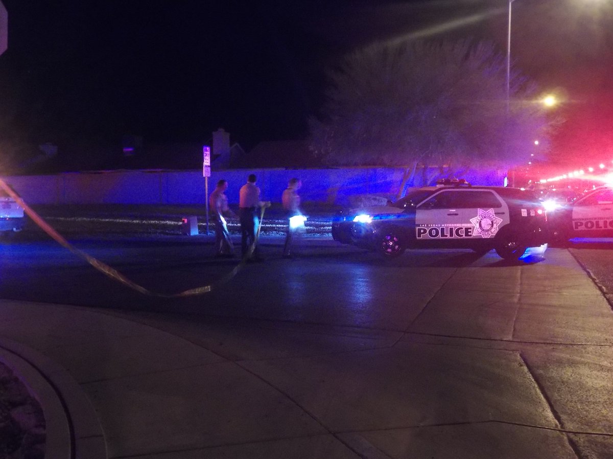 Police are blocking off a neighborhood near Owens and Sloan after two people were shot at a house party. Waiting for updates on their injuries