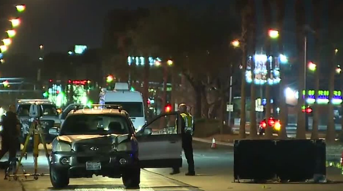 The woman hit by the car was pronounced dead at the scene and the driver of the vehicle was there when officers arrived.