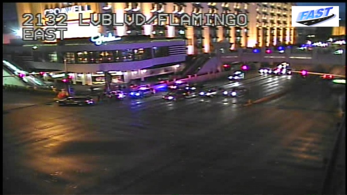 Police activity on westbound Flamingo at Las Vegas Blvd. Right turn lane blocked