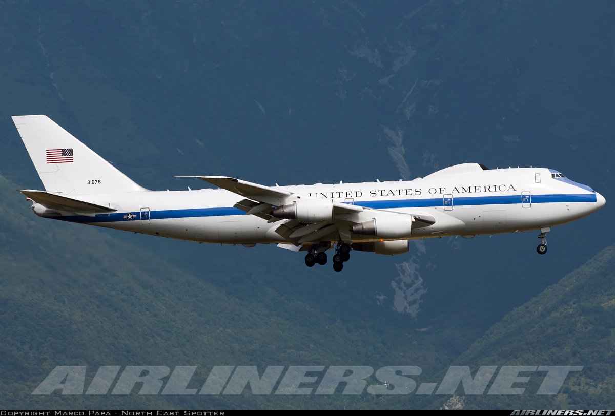 US Air Force E-4B Nightwatch 73-1676 CANE11  Airborne from Offutt AFB  