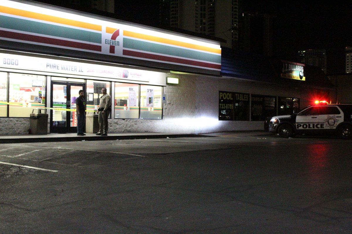37-year-old transgender woman walked into the 7-Eleven at Sahara and Lynnwood with a stab wound. Per the victim, she was stabbed during a street robbery