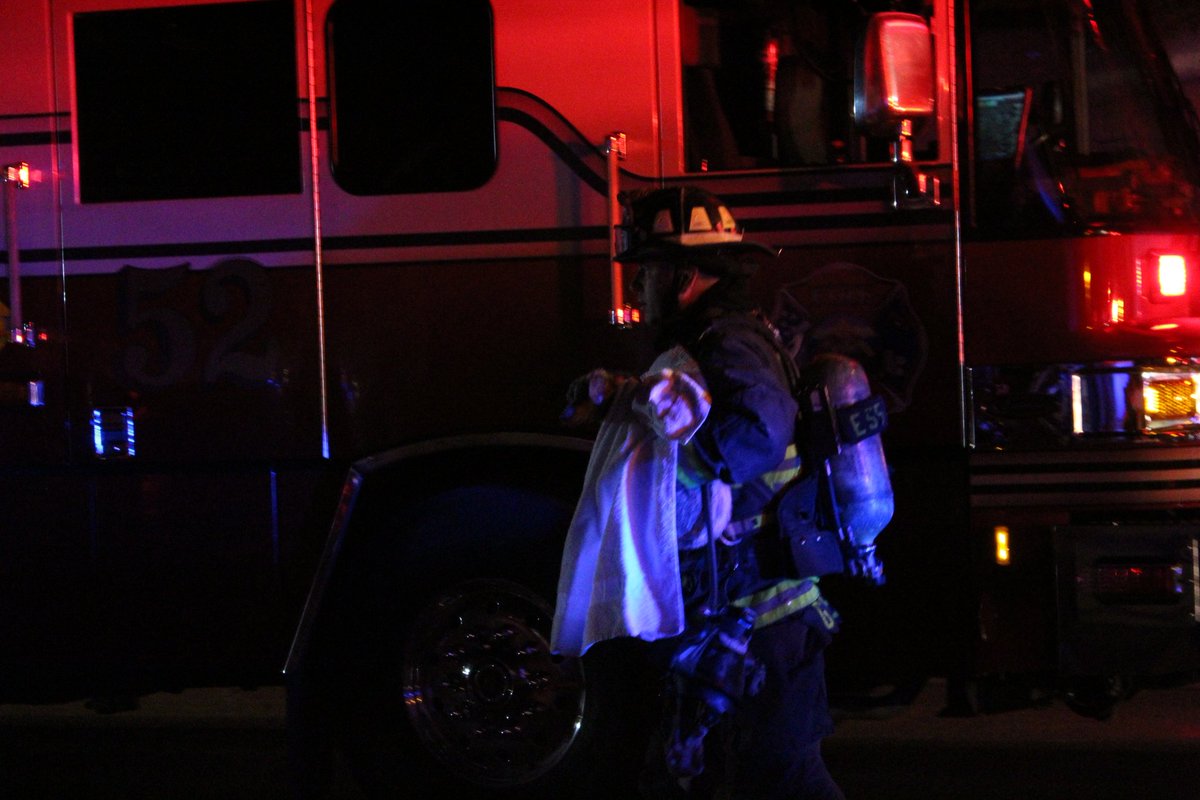 North Las Vegas firefighters responding to a home near Washburn and Commerce. Two firefighters carried a cat and small dog out of the house, unclear if residents were injured