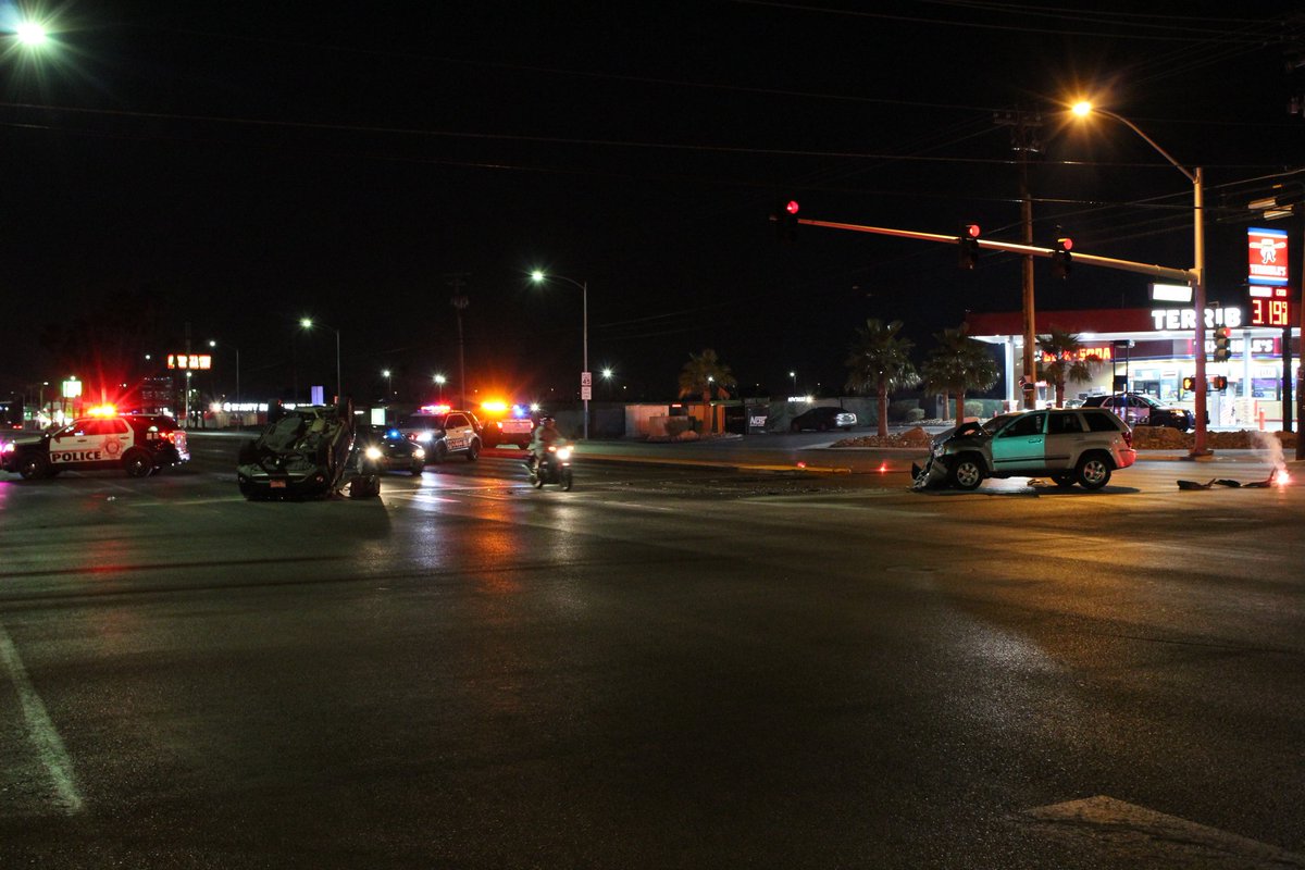 Metro is investigating a rollover crash at Decatur and Vegas Drive - police just started blocking off traffic