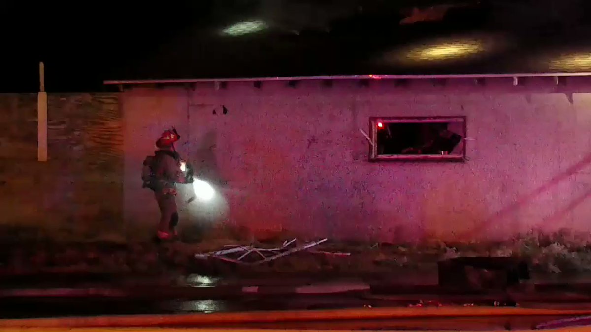 Las Vegas firefighters are battling a garage fire near Lake Mead and MLK. There's still some smoke drifting up through the roof