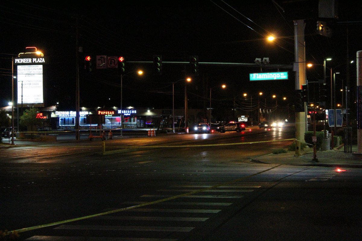 Metro has blocked off the intersection of Maryland and Flamingo after a pedestrian was struck and killed by a vehicle