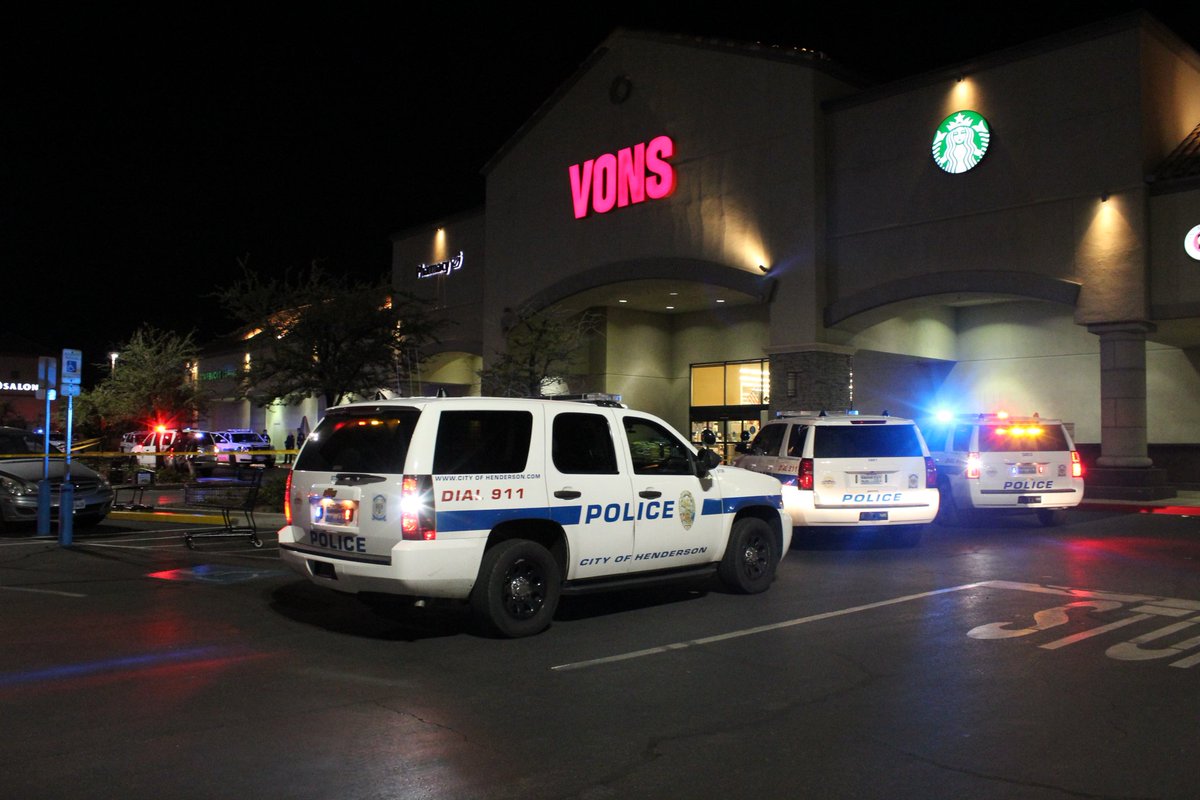 Henderson police are investigating at a Vons on the corner of Pecos and Windmill after officers fired shots at a vehicle. Police were called here at 8:10 p.m. for reports of a suspicious vehicle.