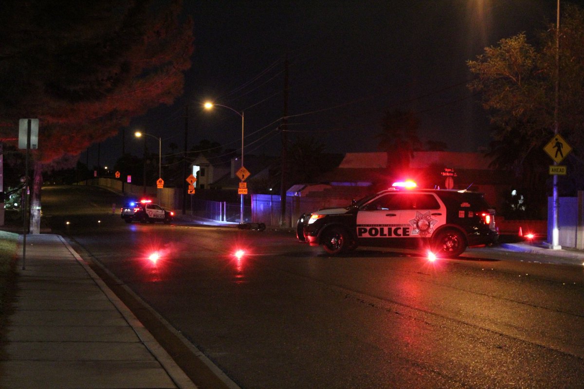 Police have blocked off part of Mojave at Del Marino Street, near Desert Inn. Looks like there's a motorcycle down on the ground