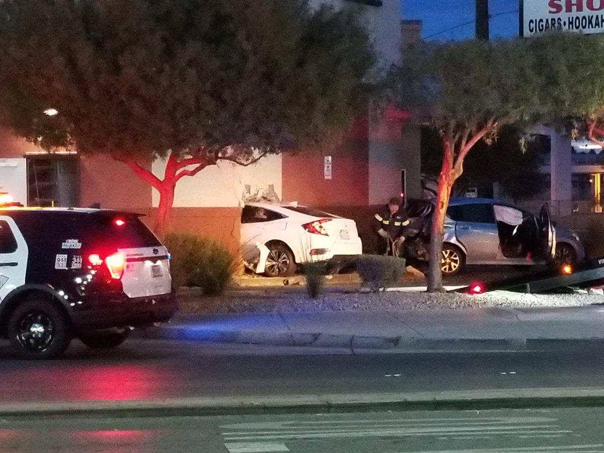 3 injured when car crashes into Las Vegas Starbucks    