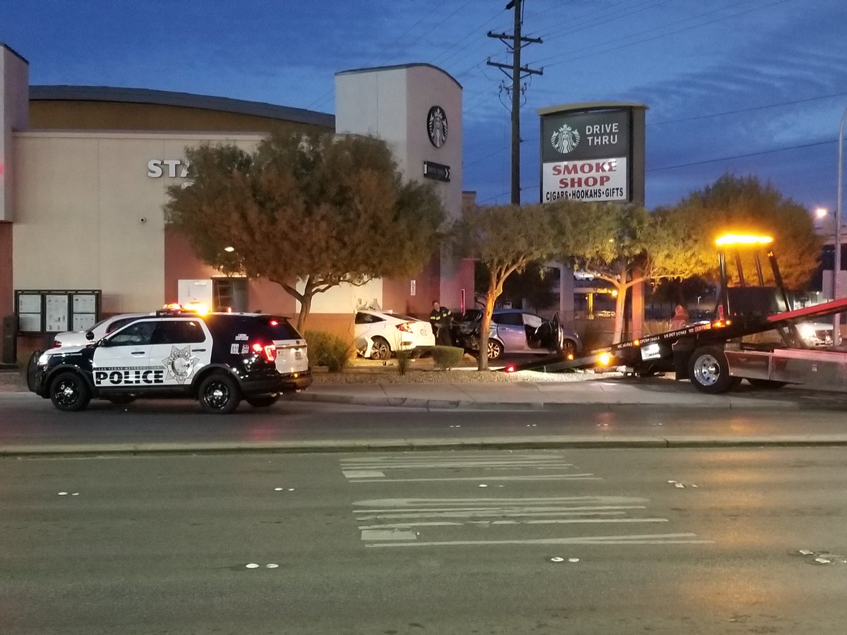 3 injured when car crashes into Las Vegas Starbucks    