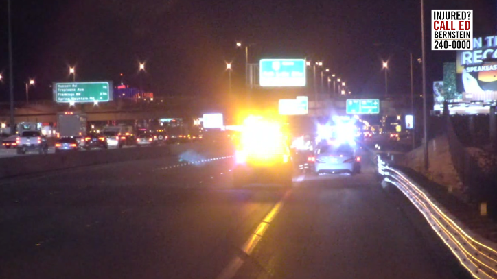 Car crashed into the side rail at the 15 north connector near Blue Diamond, blocking right lane   