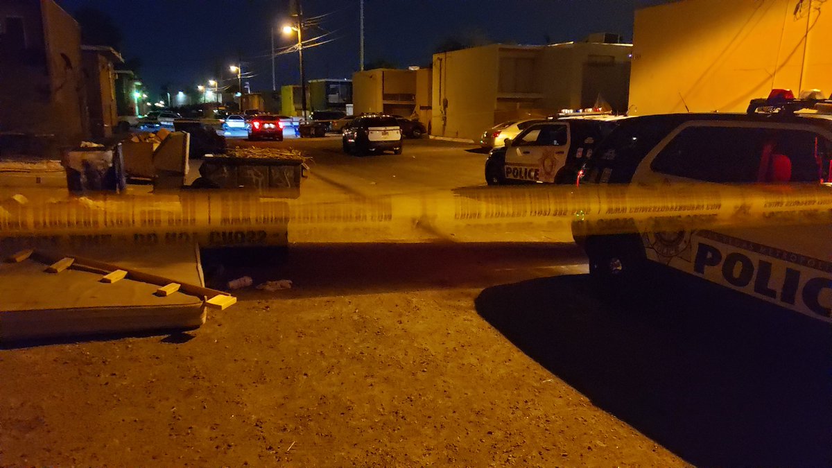 Shooting investigation in the 1300 block of East Desert Inn. Large Metro presence but relatively calm scene.