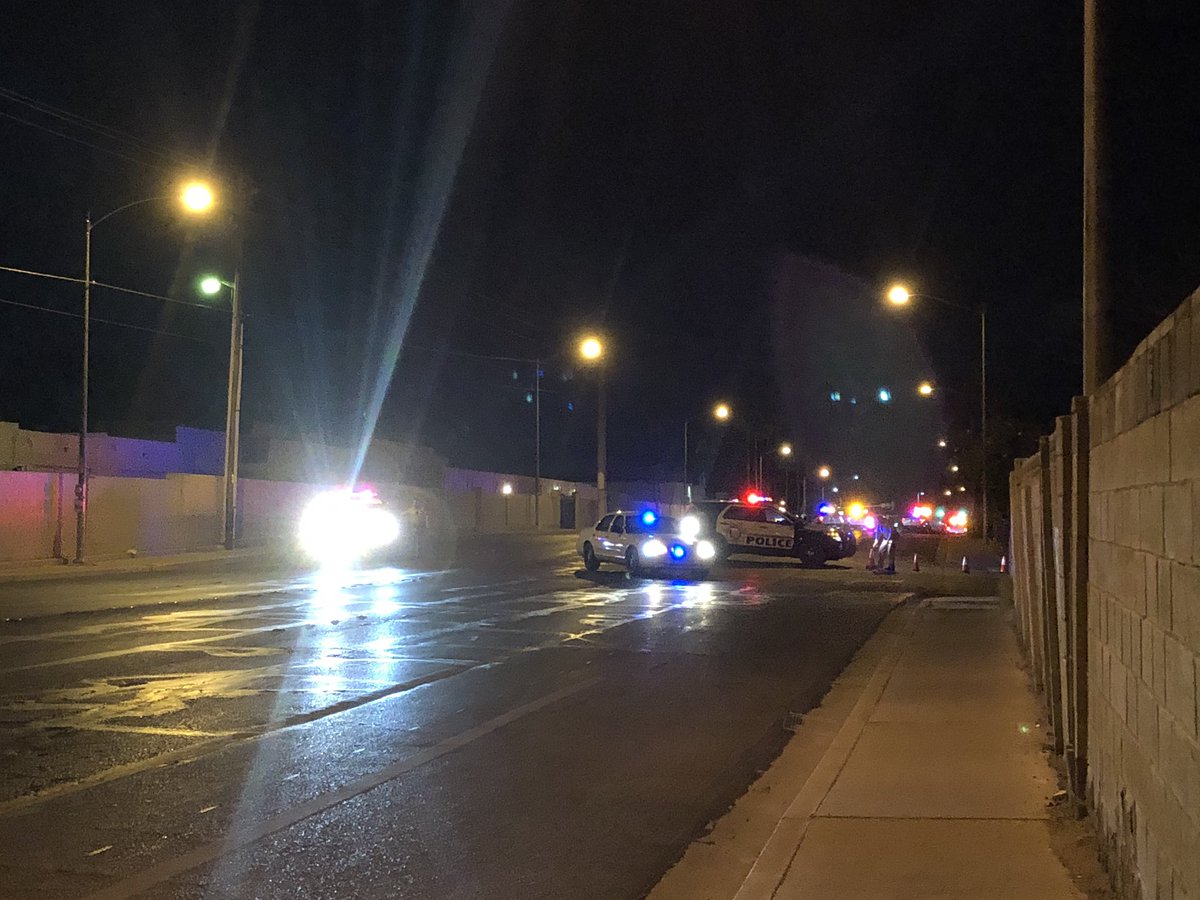 There is a heavy police presence near Sandhill and Desert Inn roads. Roads in the area are closed