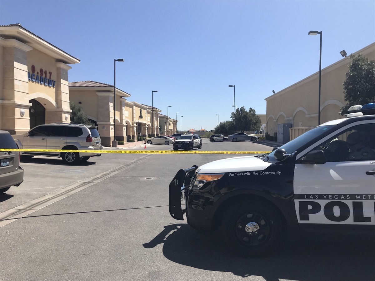 Detectives are investigating after two people started shooting at least one airsoft gun in a shopping complex near Trop and Grand Canyon