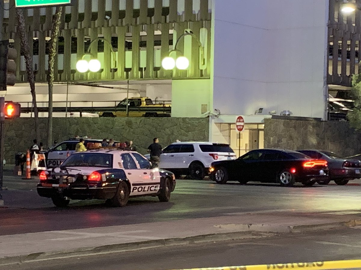 4th and Ogden still active scene following an officer involved shooting that left one cop and two suspects wounded last night. None of the wounds are life threatening according to Metro. 