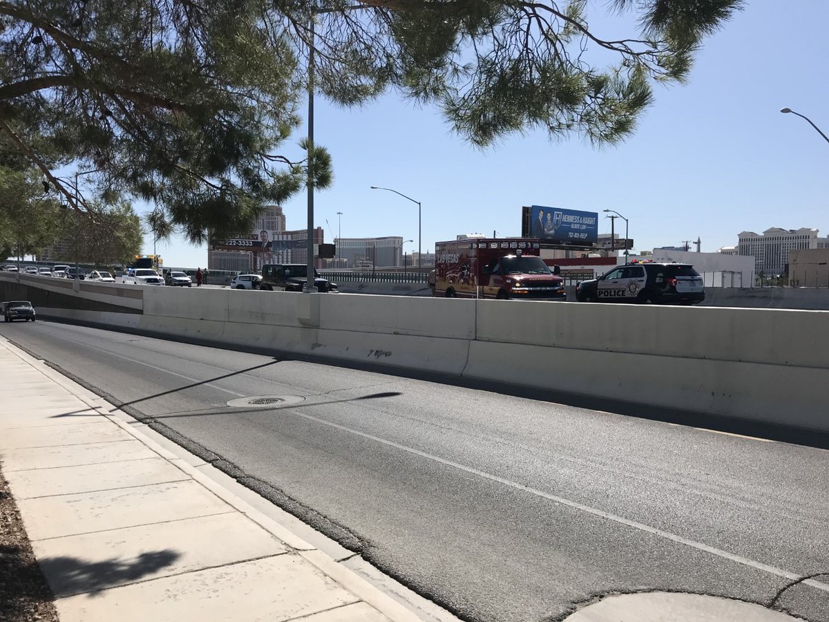 Critical crash closes travel lanes on WB Desert Inn at Polaris