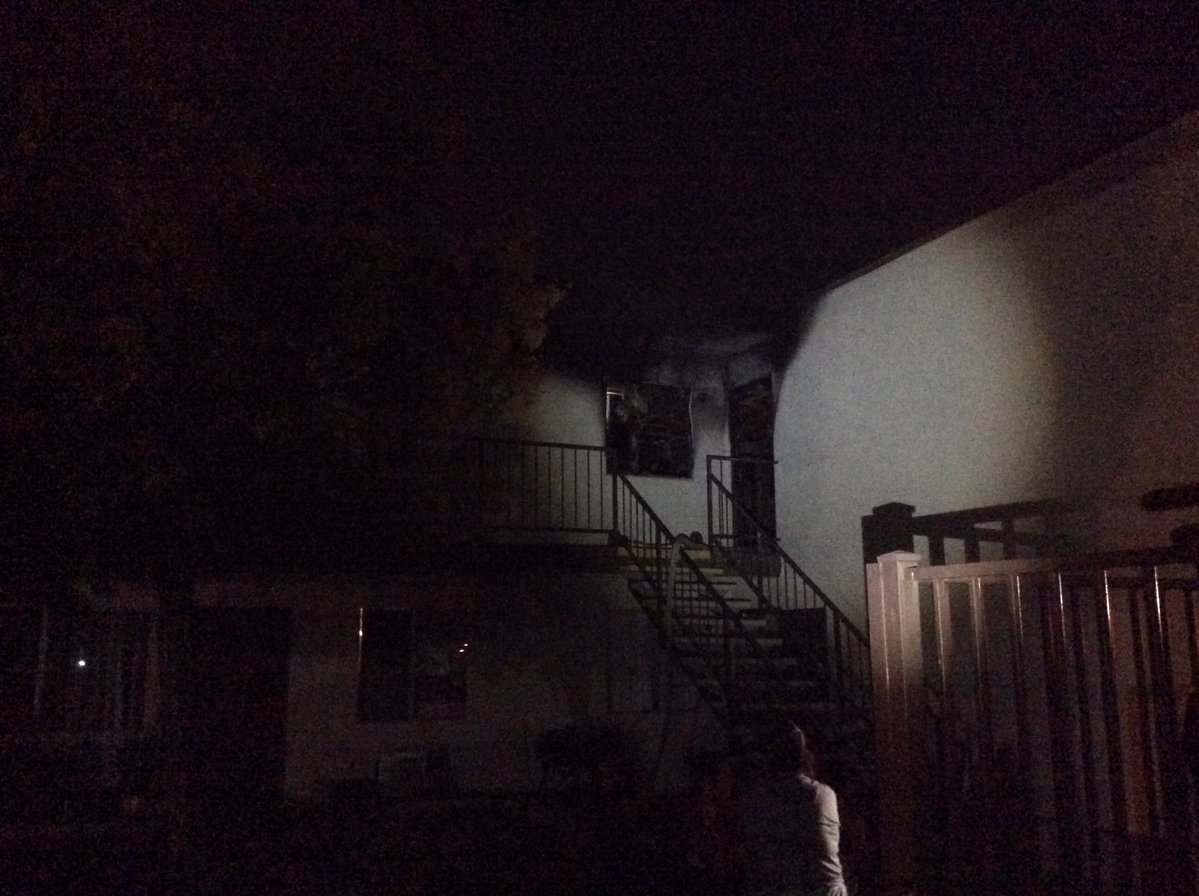 4264 Silver Dollar Ave 2-Alarm fire in 1 upstairs apt of 8 unit/2-sto apt bldg, 1 injury to UMC-lacerations/glass, $75K dmg, 19 people displaced from 2 apartments, fire is OUT, unattended cooking cause, crews picking up & clearing, 1 pet dog deceased 