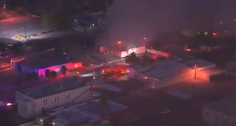 Large fire near East Sahara Avenue and 6th Street.