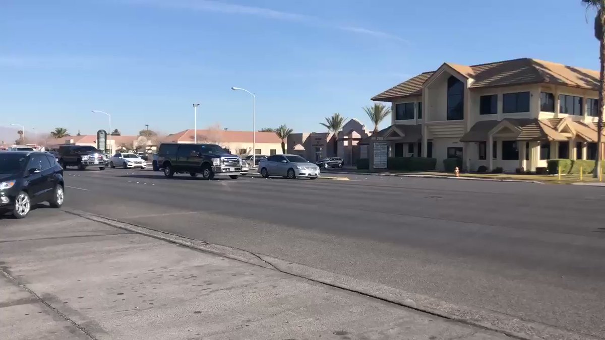 Metro police are responding to an officer-involved shooting here on Rainbow near Desert Inn. Police say the suspect in this incident is barricaded. A HUGE police presence here. All roads are blocked surrounding the area