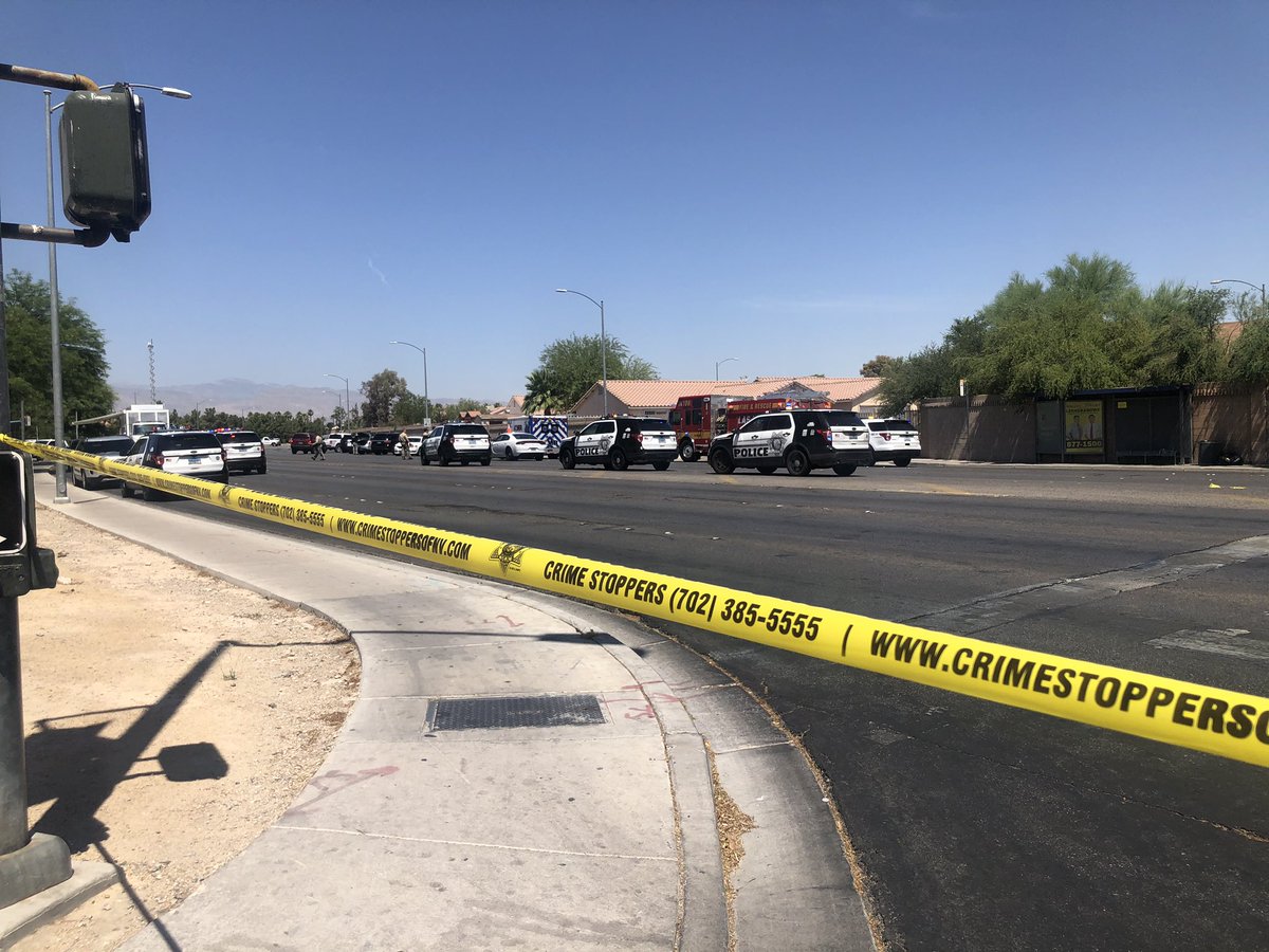 Scene of a shooting at Lake Mead and Tonopah. Heavy police presence. 