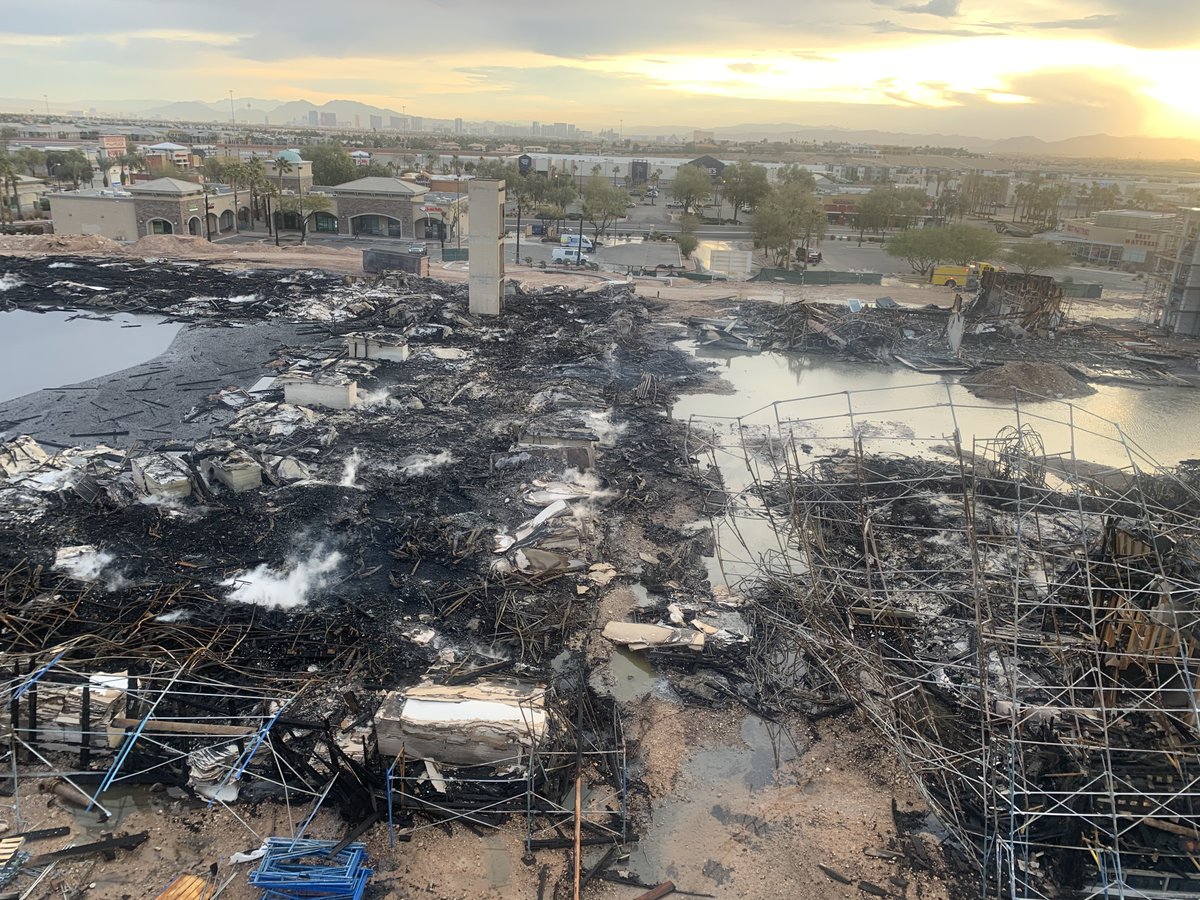 The Clark County Fire Department shared a look at the damage caused by a massive fire that broke out late last night at the site of an under-construction apartment complex. Damage is estimated to be as much as $30 million, but no injuries were reported