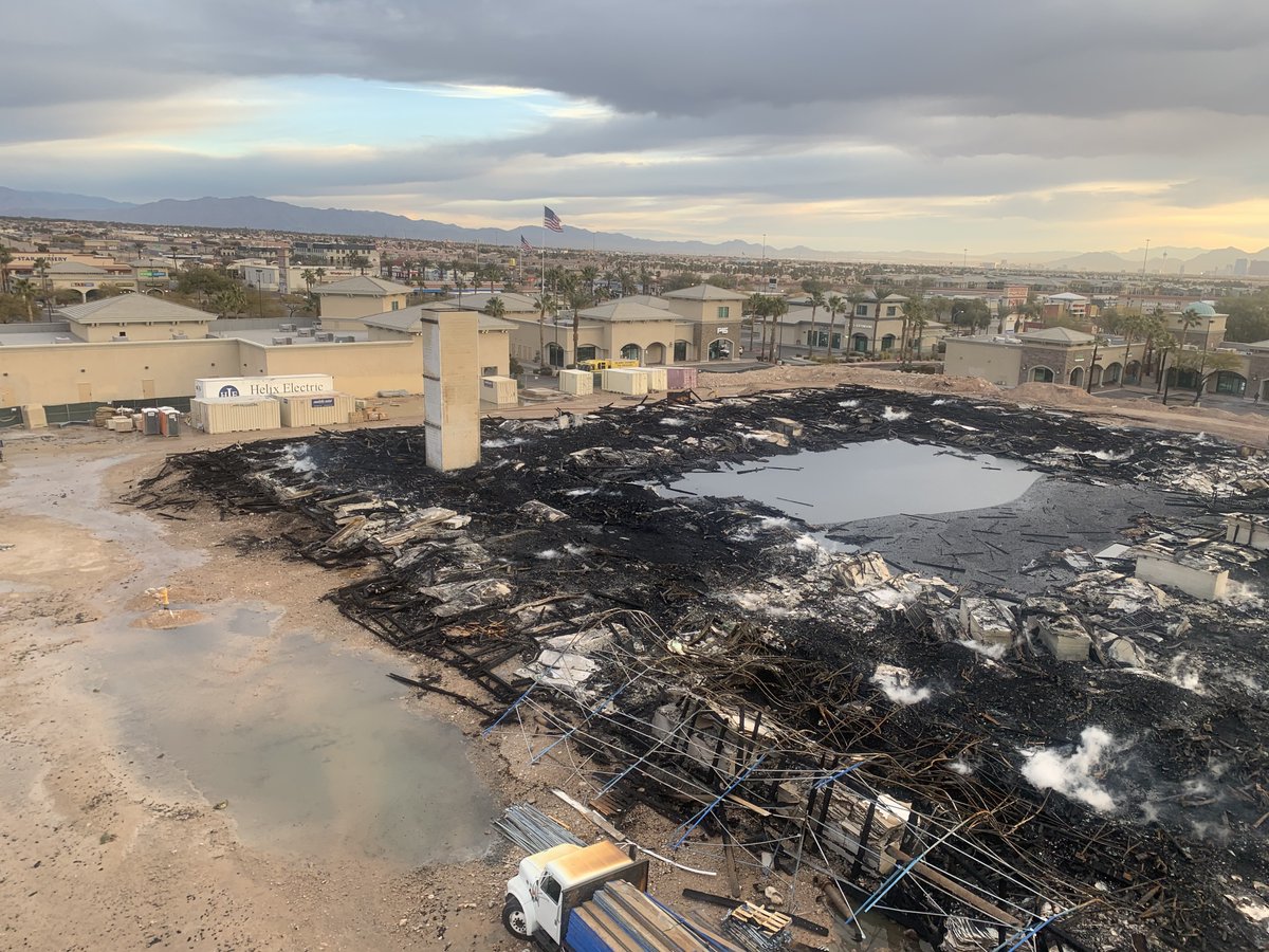 The Clark County Fire Department shared a look at the damage caused by a massive fire that broke out late last night at the site of an under-construction apartment complex. Damage is estimated to be as much as $30 million, but no injuries were reported