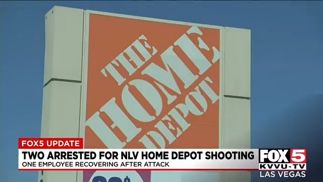 Two suspects in a North Las Vegas shooting last week that injured a Home Depot employee have been arrested in Texas