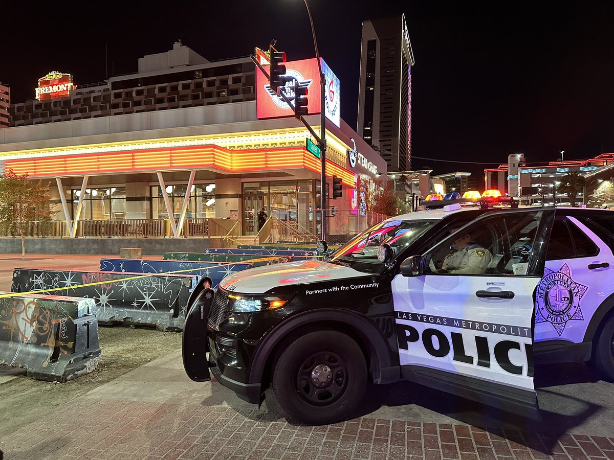 Police say two people were shot in downtown Las Vegas tonight.   There's currently a large police presence here at 3rd & Ogden near the Fremont Street Experience