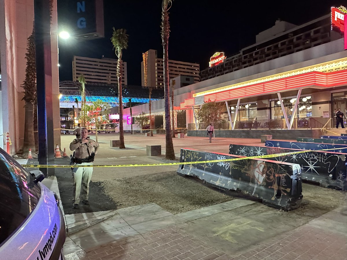 Police say two people were shot in downtown Las Vegas tonight.   There's currently a large police presence here at 3rd & Ogden near the Fremont Street Experience