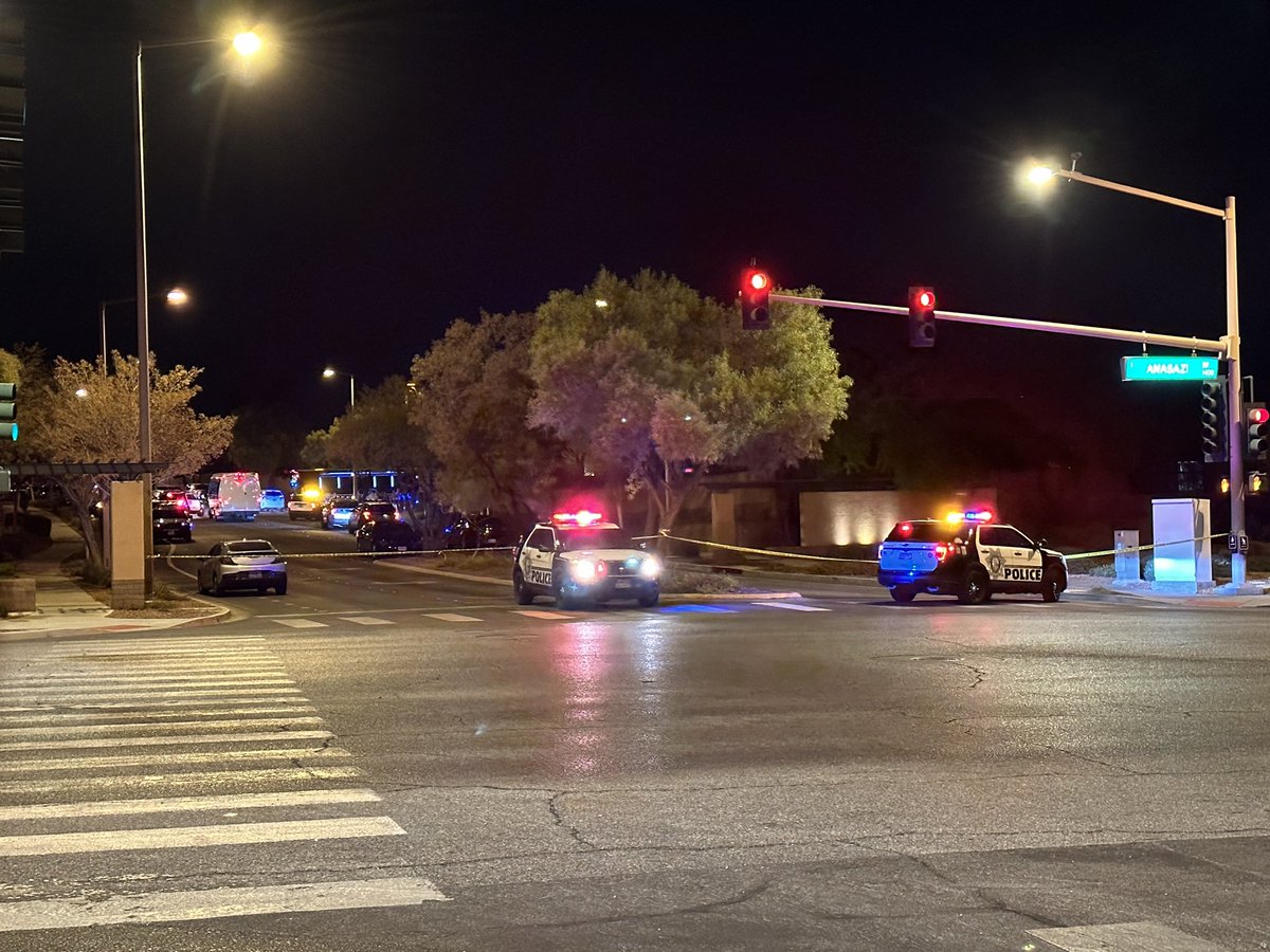 @LVMPD is investigating an officer involved shooting in Summerlin, at the intersection of Banburry Cross & Anasazi.   This is the second officer involved shooting of the day. We are waiting for a briefing from officers