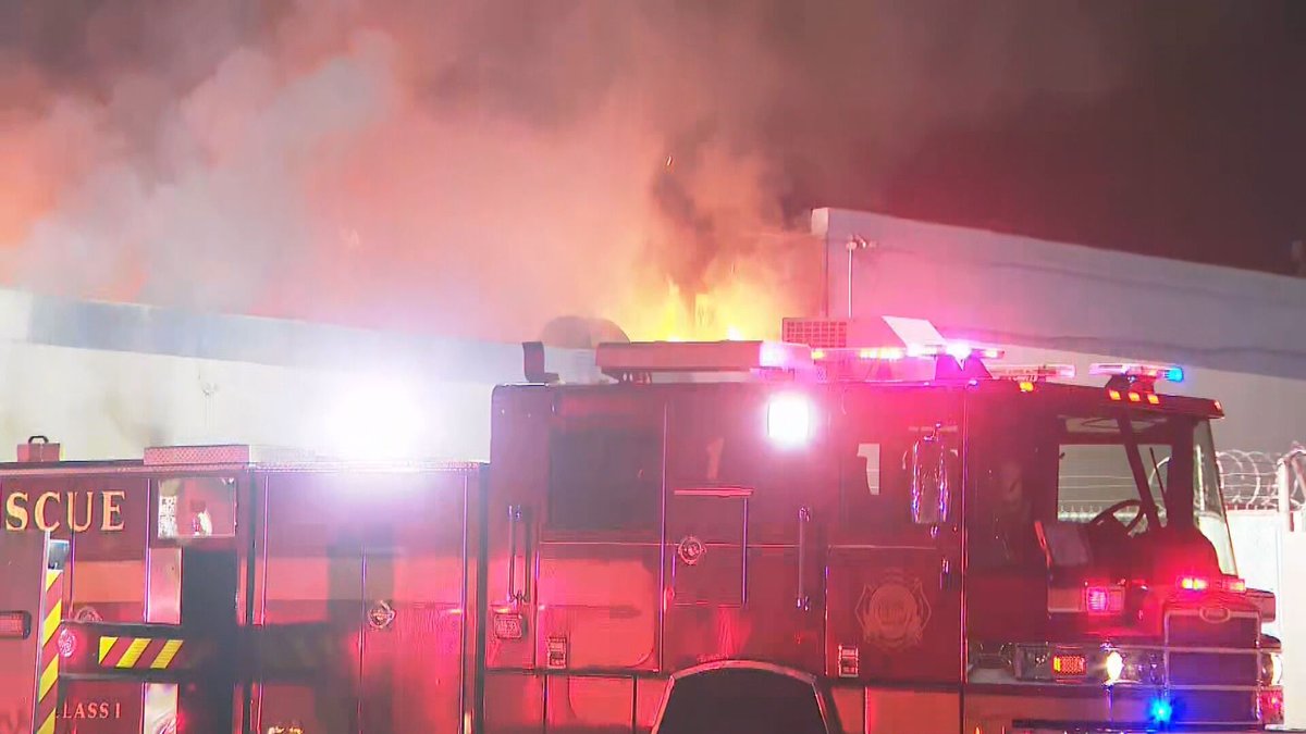 Firefighters are responding to a fire that broke out in a building in the Las Vegas Arts District
