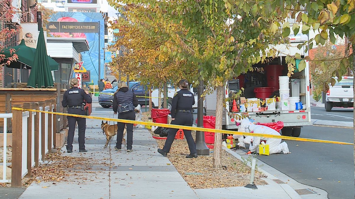 There's still a very active scene outside of Shea's Tavern in Midtown Reno after four people were shot early this morning. HAZMAT crews remain on scene cleaning up potential biohazard nearby. Police are still searching for the person responsible