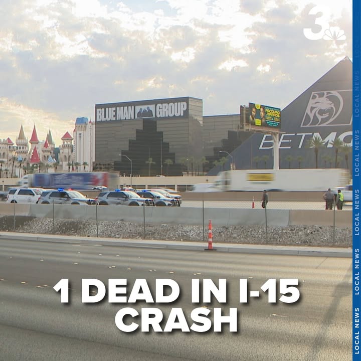 One person is dead after a crash on a freeway connector lane near the Las Vegas Strip Friday morning