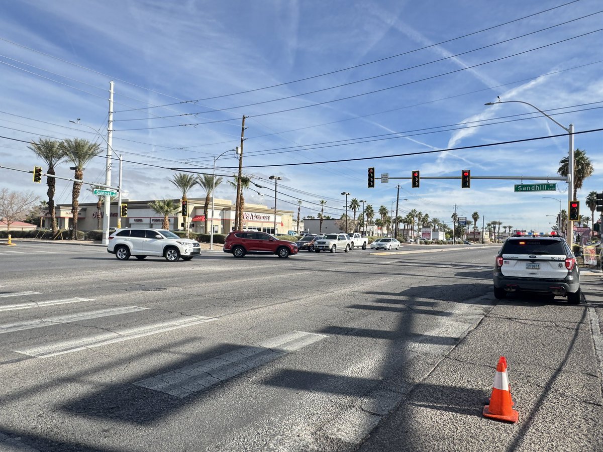 LVMPD investigating the second police shooting of the day by Sandhill and Sunset roads. It happened after 9 a.m.