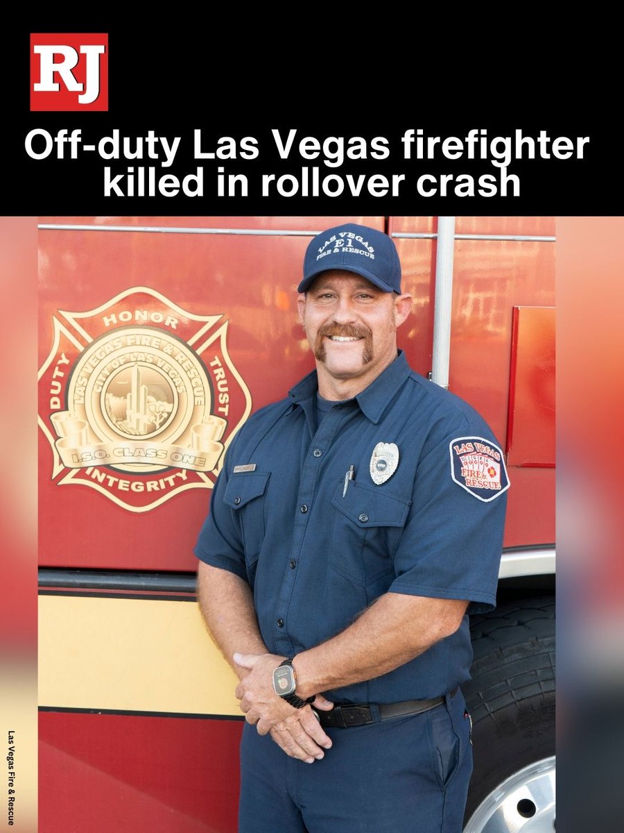 An off-duty Las Vegas firefighter was killed in a rollover crash Wednesday evening