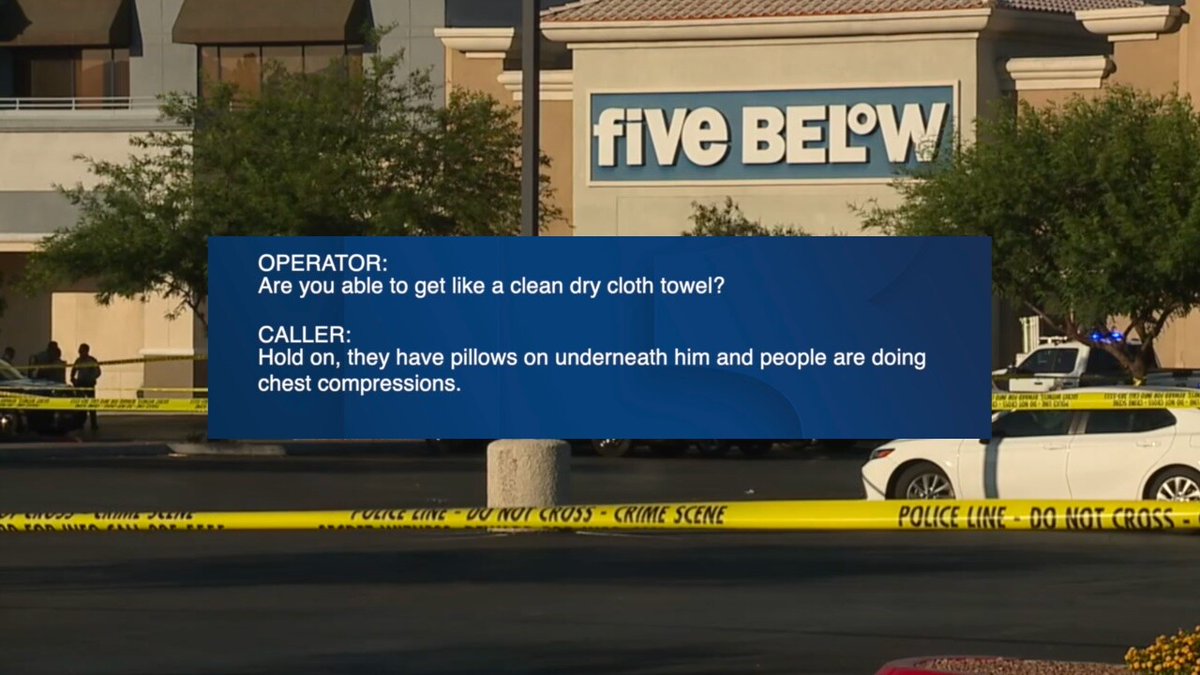 911 callers described chaos inside a Five Below store in the northwest valley after a man walked in and shot and killed an employee