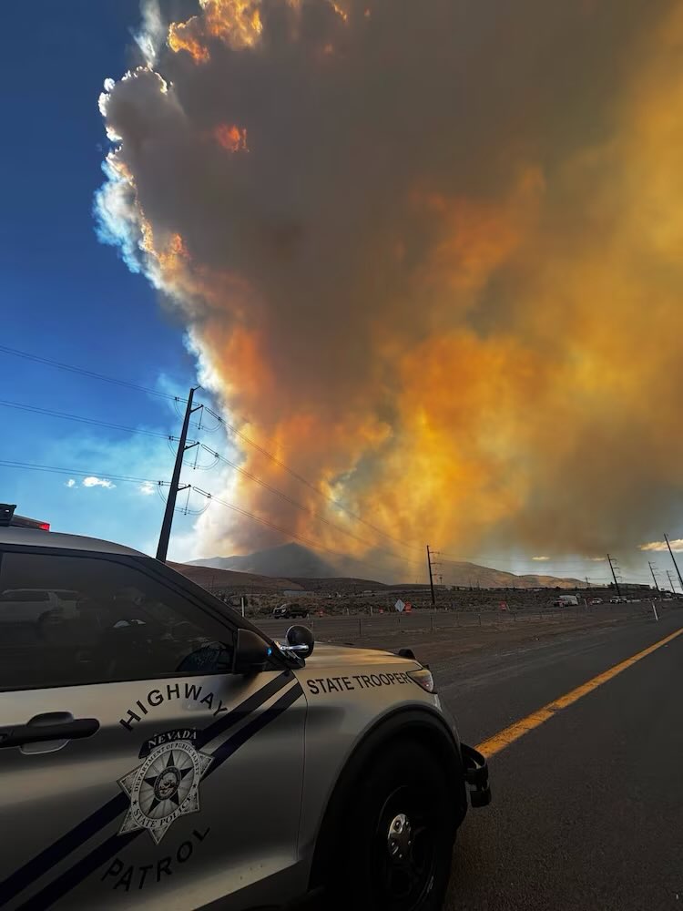 Evacuations underway northwest of Reno, Nevada as Hawk Fire grows to 8,000 acres and threatens 1,000 homes
